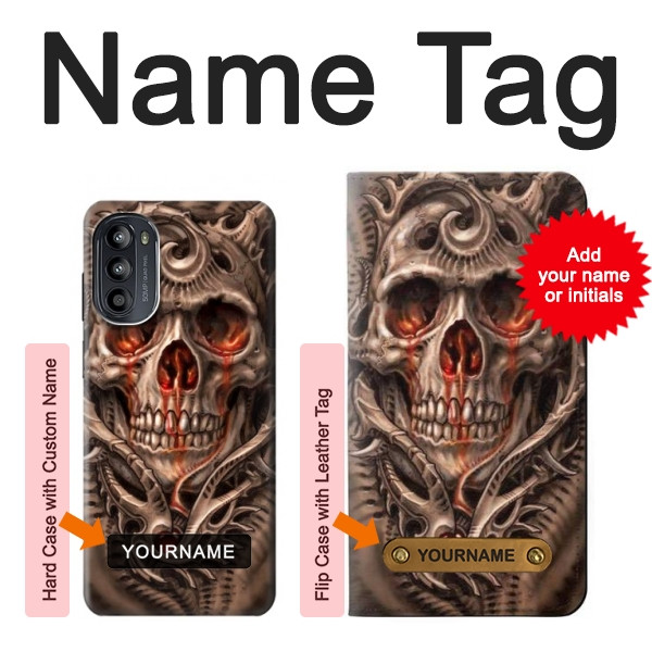 S1675 Skull Blood Tattoo Case For Motorola Moto G52, G82 5G